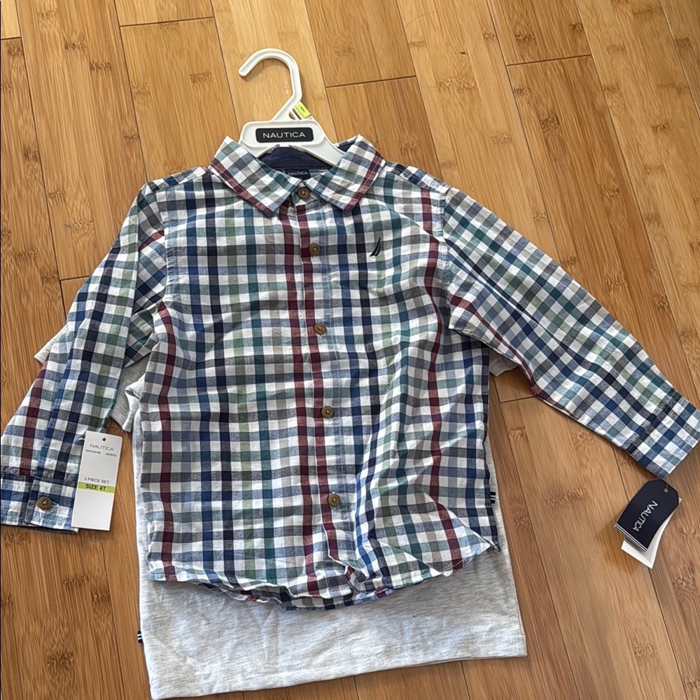 Nautica Kids 2 Shirts with Navy pants (3 piece set)